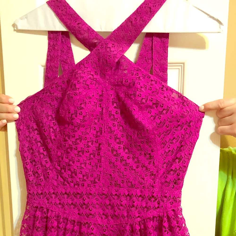 Hot pink lace mini
